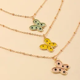 Pendant Necklaces Bohemian Cute Speckle Butterfly Choker Necklace For Women Gold Colour Clavicle Chain 2024 Fashion Female Chocker Jewellery