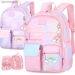 Handbags Beautiful Backpack for Girls Kids New Fashion Primary School Cute Beautiful Travel Students Bag Pink Large Capacity