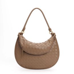 New Gemelli Hobo Bag Real Leather Underarm Shoulder Bags Half Moon Women Handbags Woven Leather Designer Brand Handbag Purses Shopping Totes Fashion 2502240516