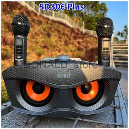 Portable Speakers Owl SD306Plus 2-in-1 Portable Family KTV Karaoke Bluetooth Speakers 30W Wireless Subwoofer Column With Dual Microphone Boombox J240117