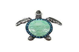 10PCSLot Green Rhinestones Tortoise Pendant Charm For Necklace Cute Enamel Animal Ocean Sea Turtle Charms For DIY Jewellery Making7664318