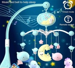 Baby Crib Mobile with Remote Control Music Box Night Light Rotate born Sleeping Bed Toys 012 borns Bed Bell Musical Toys 2205318100757