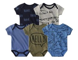 5PCS Baby Rompers Cotton Infant Body Short Sleeve Clothing Baby Jumpsuit Suits Cartoon Baby Boy Girl Clothes Roupas de bebe 2103035636696