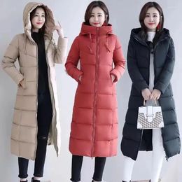 Women's Trench Coats 2024 Long Straight Winter Coat Women Casual Down Jackets Slim Remove Hooded Parka Oversize Fashion Outwear Plus