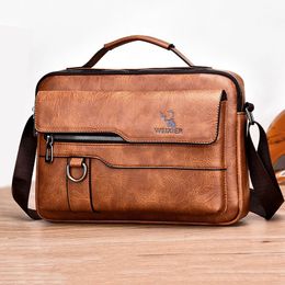 Weixier Men Shoulder Bag for 97 Ipad PU Leather Flaps Men's Crossbody Business Flap Male Solid Messenger Travel 240117