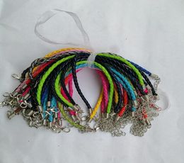 Handmade Cord Wire PU Leather Braided String Cord with Clasp 7 Inch for Bracelet Pendants Charms Jewelry Making Accessories Variet5030418