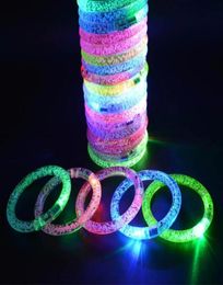 Flashing LED Party Bracelet Wristband Dance Disco Bangle Light Up Bangle Halloween Carnival Neon Party9805633