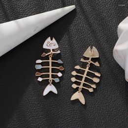 Dangle Earrings Vintage Stud For Women Fish Skeleton Women's Accessories Fashion Jewellery Girl's Gift