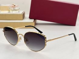 Sunglasses For Men and Women Designers 0300 Leopard Print Lens Metal Anti-Ultraviolet Retro Eyewear Fashion Cateye Oval Frameless Styles Glasses Random Box 0300S