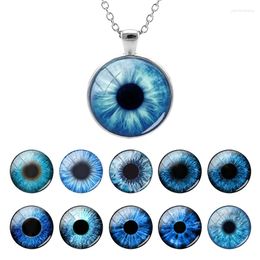 Pendant Necklaces JOINBEAUTY Blue Eyes Beautiful Glass Dome Chain Flat Cabochon Jewellery Selling Fashion Personality FXQ290