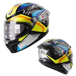 Full Face Open New Agv Motorcycle Helmet Ks Full Helmet Four Seasons Male and Female Cycling Motorcycle Full Cover Running Helmet Anti Fog Lightweight 509R