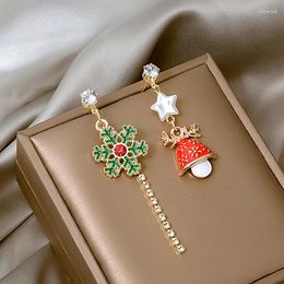 Dangle Earrings Christmas For Women Girls Bow Red Bell Long Tassel Drop Fashion Jewellery Year Xmas Gifts