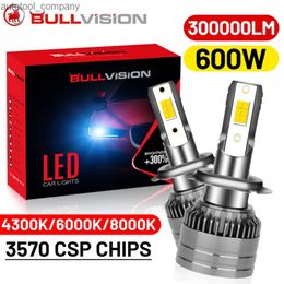 New Bullvision H4 H7 LED Canbus 300000LM 600W 3570 CSP Car Headlight H1 H11 LED Bulb 9005 9006 HB3 HB4 9012 HIR2 Auto Fog Lights 12V