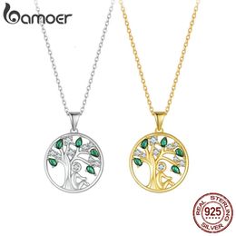 925 Sterling Silver Tree of Life Necklace for Women 14K Gold Plated Lucky Tree Pendant Necklaces Jewellery for Girlfriend 240117