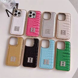 IPhone 15 14 Pro Max Case Designer Phone Cases For Apple 13 12 Womens Men Luxury Leather Crocodile Pattern Cover