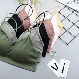 High Elastic Bra Women Gathering Bralette Push Up Summer Antilight Korean Style Wild Tube Top Sexy No Rims Lingerie 240116