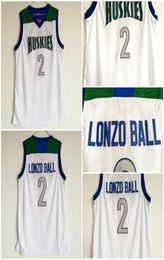 2 Lonzo Ball Chino Hills Huskies Shirts High Quality Lonzo Ball White High School Basketball Jerseys1847854