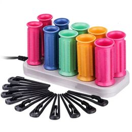 Electric Heated Roller Curling Roll Hair Curlers Set Hair Sticks Tube Dry Wet Curly Digital Mini Portable Curler Air Curling 240117