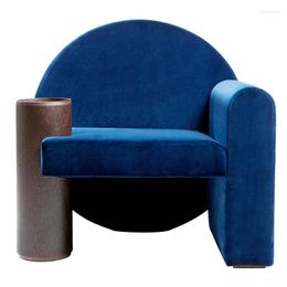 Decorative Figurines Designer Creative Leisure Chair Round Blue Fabric Living Room Single Light Luxury Armrest Couch