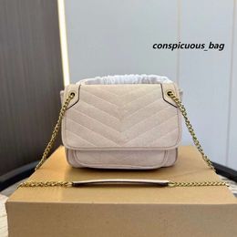 Luxury Women Shoulder Bag Messenger Vintage Bags Camel Suede Genuine Leather Handbags Chain Flap Crossbody Bags Handbag Ladies Handbag