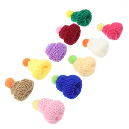 Berets 10 Pcs Mini Knit Hat Christmas Decor DIY Knitted Accessory Handmade Materials Making Plush Supply Gadget