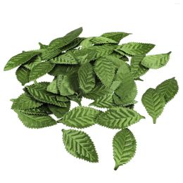 Decorative Flowers Faux Fabric Leaves Wreath DIY Accessories False Leaf Green For Scrapbook Party Decorating