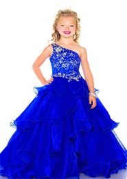 Beautiful little girl beauty pageant dress one shoulder beads dress PROM dress custom size 2 4 6 8 10 12 143394631