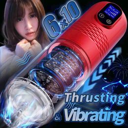 Other Health Beauty Items Sohimi Automatic Male Masturbators Telesing LCD Display Masturbation Cup with 10 Vibrating 6 Thrusting Mode for Men Q240117