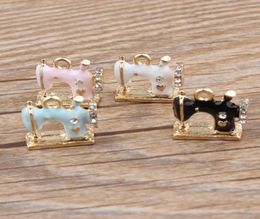 50PCSLot Fashion Jewellery Sewing Machines With Rhinestone Oil Drop Pendant Fit For Bracelet DIY Fashion Jewellery Accessories7280196