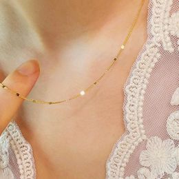 Pendant Necklaces Gold Colour Chains Necklace For Women Stainless Steel Link Woman's Lobster Clasp Adjustable Clavicle Chain Female Collars