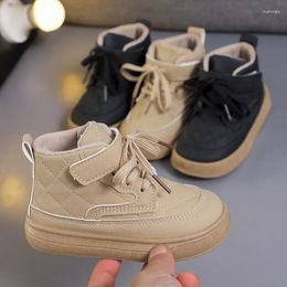 Boots Children Leather High Top Autumn Winter Sneakers Boys Shoes Casual Lace Up Fashion Chunky For Kids