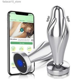 Other Health Beauty Items APP Vibrating Metal Anal Plug Vibrator Stainless Steel Butt Plug for Women Men Waterproof Gay Anal for Men Q240117