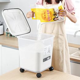 51525Kg Large Rice Bucket Kitchen Home Storage Sealed Transparent Flap Box MoistureProof and InsectProof 240116