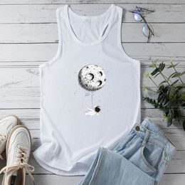 Women's Tanks Seeyoushy Planet Print 2024 Summer Tank Top Casual Holiday Ladies Y2K Aesthetic Clothing Harajuku Hurdle Vest