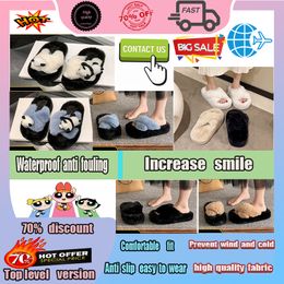 Designer Casual Platform cotton Leisure padded shoes for women man Autumn Winter Keep Comfortable Indoor Wool Slippers Full Softy Anti slip wear resistant