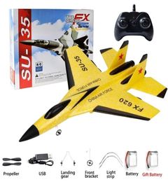 RC Foam aircraft SU35 plane 24G radio control glider Remote Control Fighter Plane Glider Aeroplane boysToys for children 2202166897360