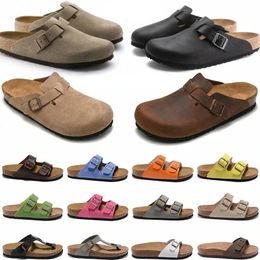 Designer Boston Clogs Sandalen Hausschuhe Kork Flache Mode Sommer Leder Slide Lieblingsstrand Freizeitschuhe Damen Herren Arizona Mayari