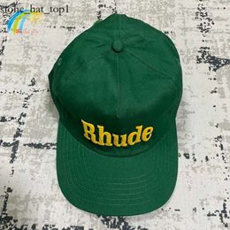 Rhude Caps Designer Rhude Hat Ball Hat Casual Wide Brimmed Outdoor Sunscreen Baseball Cap Men's and Women's High Quality Streetwear Green Blue Rhude Adjustable 4214