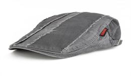 Sboy Hats VOBOOM Grey Distressed Cotton Flat Cap Men039s Golf Caps Retro Baker Boy Hat Male Gatsby Driver Cabbies Beret Boina 15852104