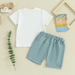 Clothing Sets Toddler Boys Summer Outfits Letter Print Short Sleeve T-shirt Elastic Casual Shorts Set For Infant Born Baby