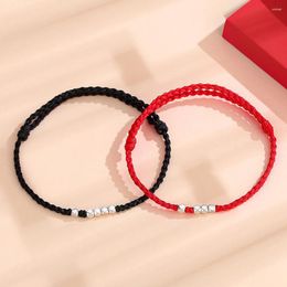 Charm Bracelets Handmade Braided Rope Bracelet For Men Women Couple Weave Red String Good Luck Jewellery Friend Lover Simple Gift Adjustable