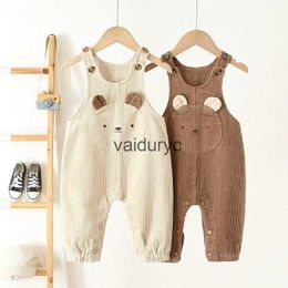 Trousers 6-30M Baby Girls Boys Pants Overalls Corduroy Toddler's Overalls Girls Casual Trousers For Boy Cartoon Playsuit Trousers For Boy H240514