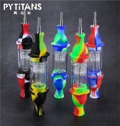 Silicon Dab Straw Lighthouse Shape NC Acrylic Filter Smoking Pipe Colorful Smoking Bong with Titanium Nail Tip 6007504