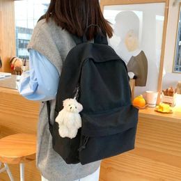Backpack Fashion Canvas Women Solid Colour Travel School Book Bag For Student Girls Boys Backapck
