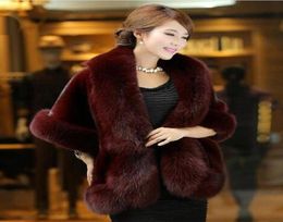 Winter Wedding Cloak Bridal Faux Fur Wraps Warm shawls Outerwear Korean Style Women Jacket Prom Evening Party PDK0679756539
