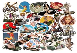 50PCS Mixed World War II Sexy Pin Up Girl Poster Stickers DIY Toys Car Phone Motorcycle Luggage Laptop Decal Sticker3416262