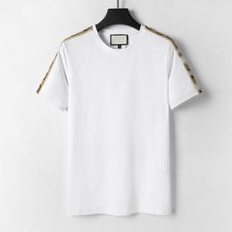 Designer Men's T-shirt Black and white Colour Embroidered Alphabet 100% Cotton Summer Popular Letter Print T Shirt Men Women Cool Short Sleeve High Street T Shirt Classic