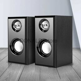 Portable Speakers Wood Speakers 1 Pair Classic Sturdy Audio System Wood Desktop Speakers for TV J240117