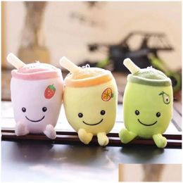 Stuffed Plush Animals Fruit Pearl Milk Tea Cup Pendant Key Chain Girl Slee Bed Super Soft P Toy Pendants Cute Keychain 0117 Drop Deliv Otzt2