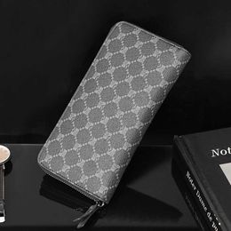Men's Plaid Long Wallet Fashion Casual Money Clip Personalised Long Clutch Card Bag Card Holder Bag 020124a